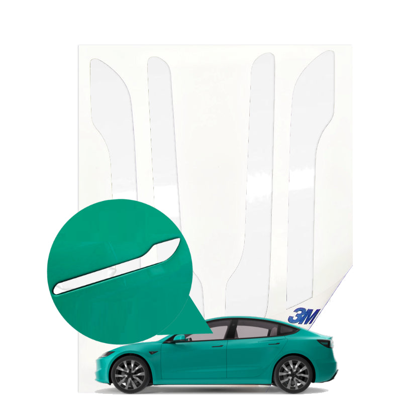 Upromax Car Door Handle Cover Sticker 3M 2080 Wrap Converted, Tesla Model 3 and Tesla Model Y Accessories Fits Model Y 2024-2019, Chrome Delete, TPU Film, Easy 10-Min Install, Includes 4 Wraps