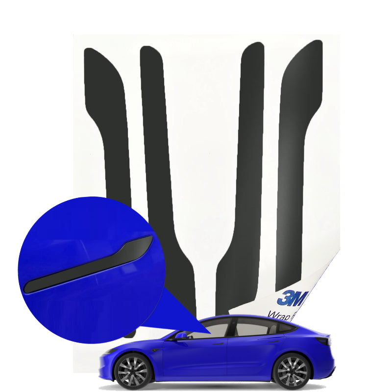 Upromax Car Door Handle Cover Sticker 3M 2080 Wrap Converted, Tesla Model 3 and Tesla Model Y Accessories Fits Model Y 2024-2019, Chrome Delete, TPU Film, Easy 10-Min Install, Includes 4 Wraps