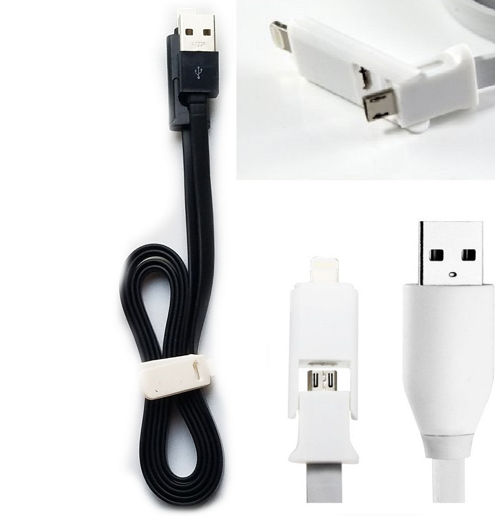 Bulk 30 Dual Micro USB Lightning 3 Ft Cable 2-In-1 Charging And Data Sync IOS Sorter Colors