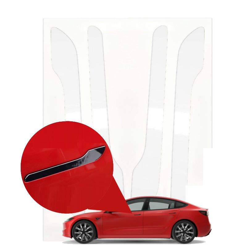 Upromax Car Door Handle Cover Sticker 3M 2080 Wrap Converted, Tesla Model 3 and Tesla Model Y Accessories Fits Model Y 2024-2019, Chrome Delete, TPU Film, Easy 10-Min Install, Includes 4 Wraps
