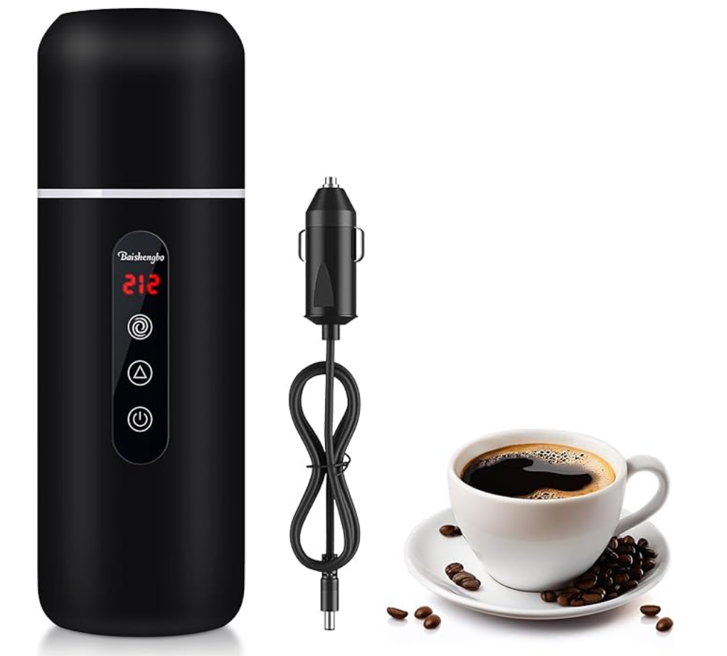 Portable Electric Travel Kettle,12V/24V Car Coffee Warmer