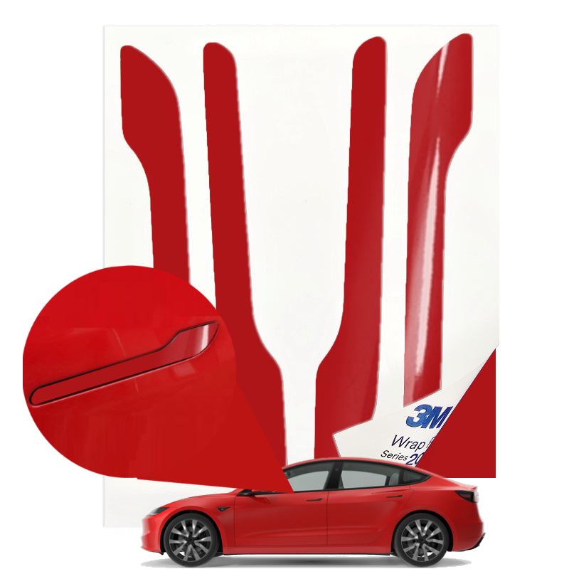 Upromax Car Door Handle Cover Sticker 3M 2080 Wrap Converted, Tesla Model 3 and Tesla Model Y Accessories Fits Model Y 2024-2019, Chrome Delete, TPU Film, Easy 10-Min Install, Includes 4 Wraps