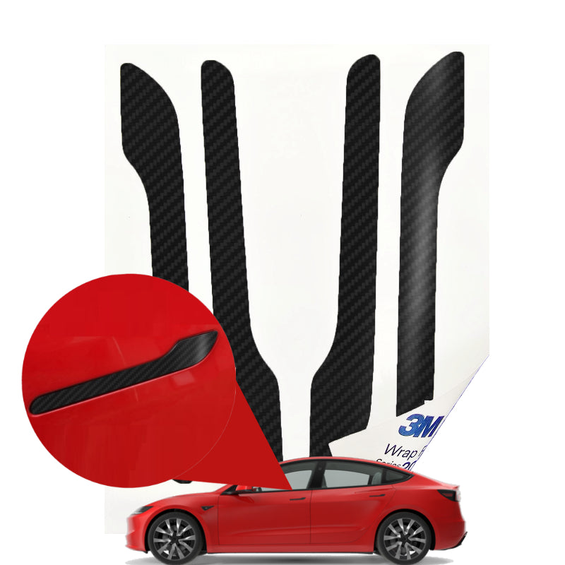 Upromax Car Door Handle Cover Sticker 3M 2080 Wrap Converted, Tesla Model 3 and Tesla Model Y Accessories Fits Model Y 2024-2019, Chrome Delete, TPU Film, Easy 10-Min Install, Includes 4 Wraps