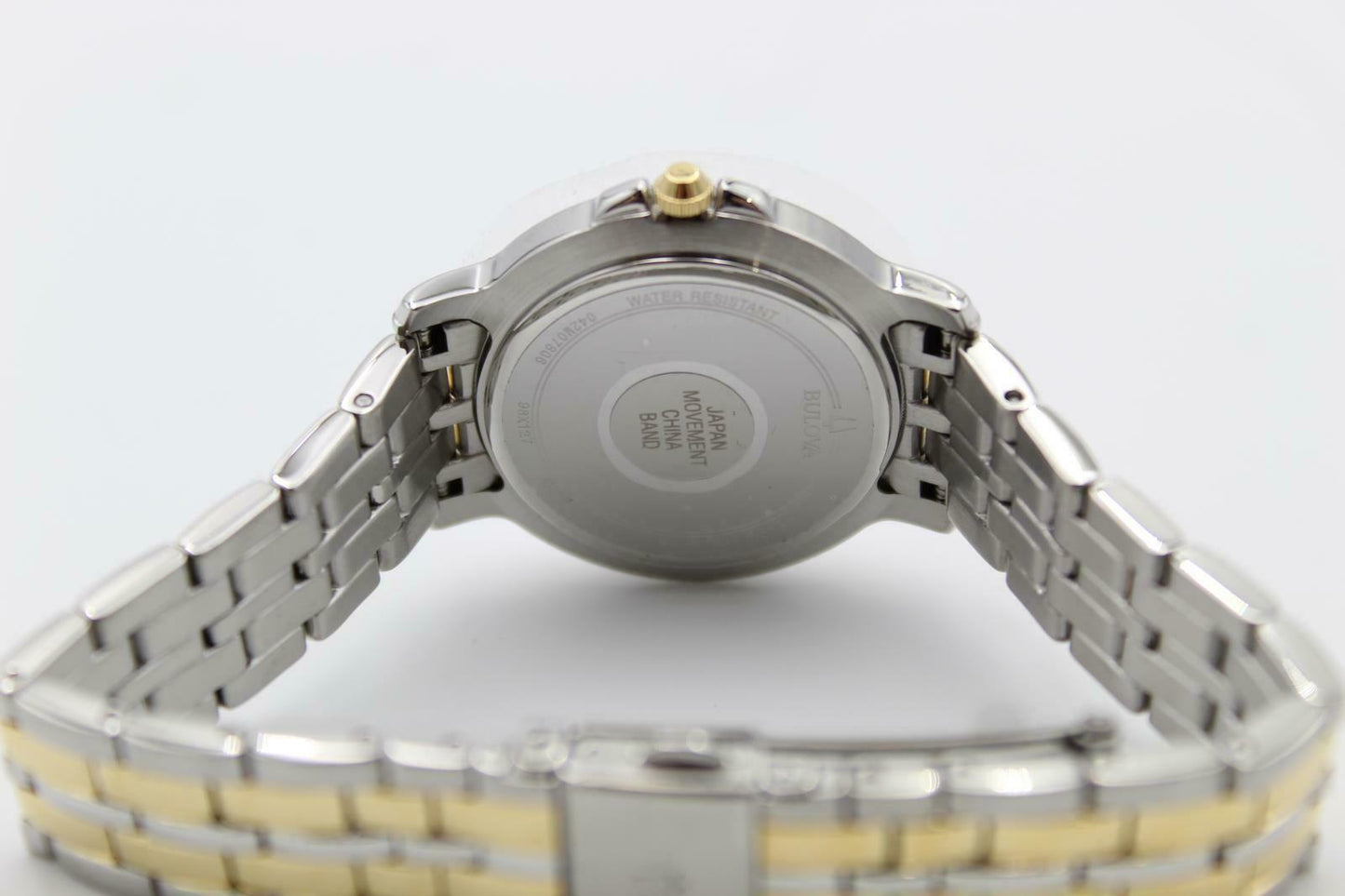 Bulova Ladies 98X127 Crystal Accented Two Tone Watch & Crystal Stud Necklace ❤ - UproMax