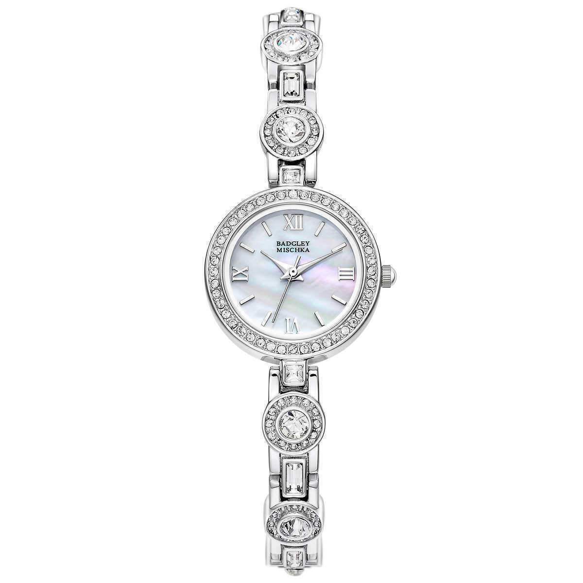 BADGLEY MISCHKA Women's BA/1379MPSV Swarovski Ladies Watch Silver Crystal Metal - UproMax