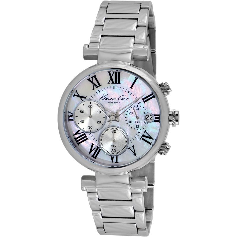 Ladies Kenneth Cole Kiskaya Chronograph Watch New York Women´S Wristwatch Analog Stainless Steel KC4971 - UproMax