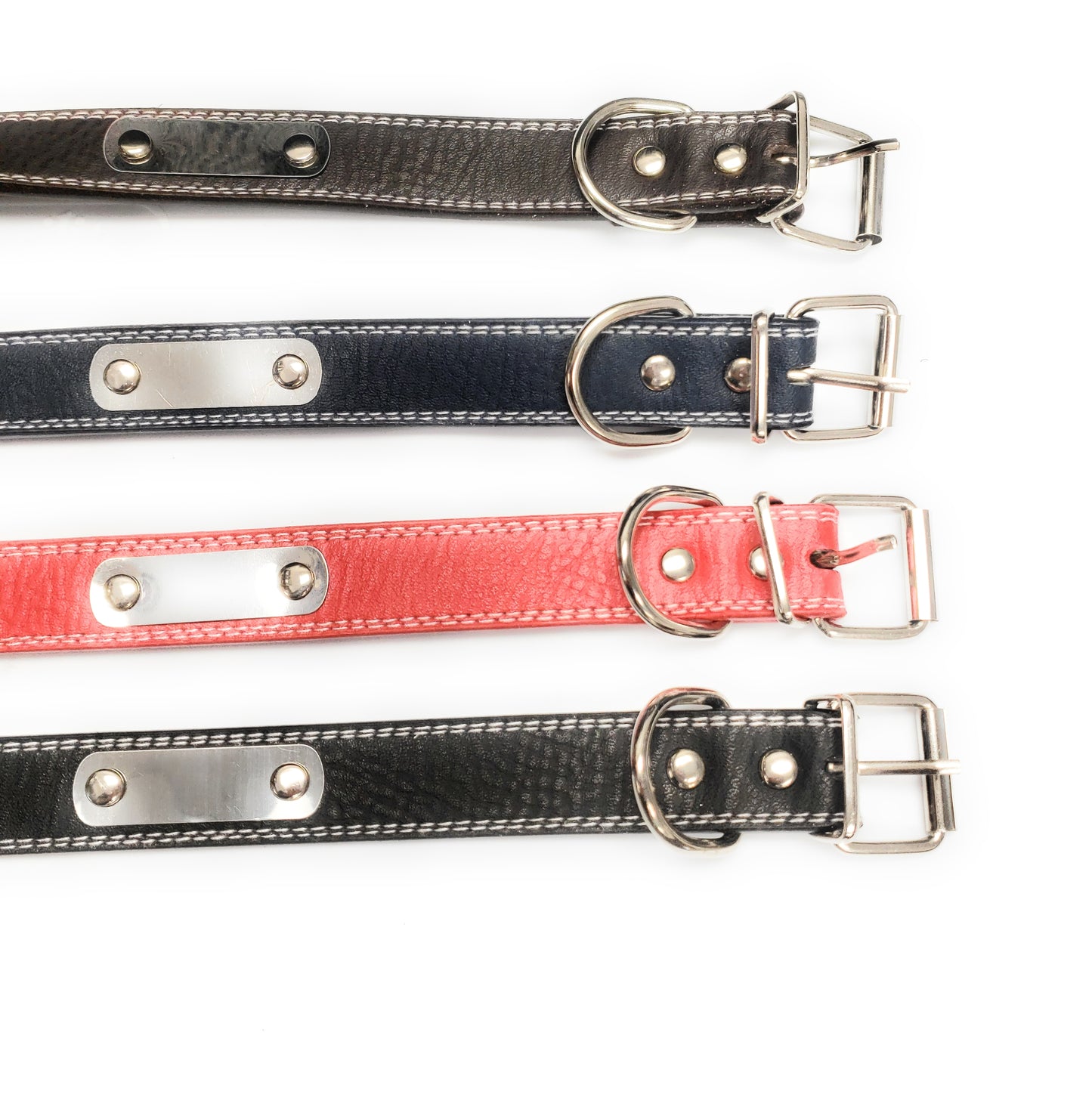 14-18 inch Leather Dog Collar for medium/large dogs. Available in Red, Black, Brown, and Blue. - UproMax