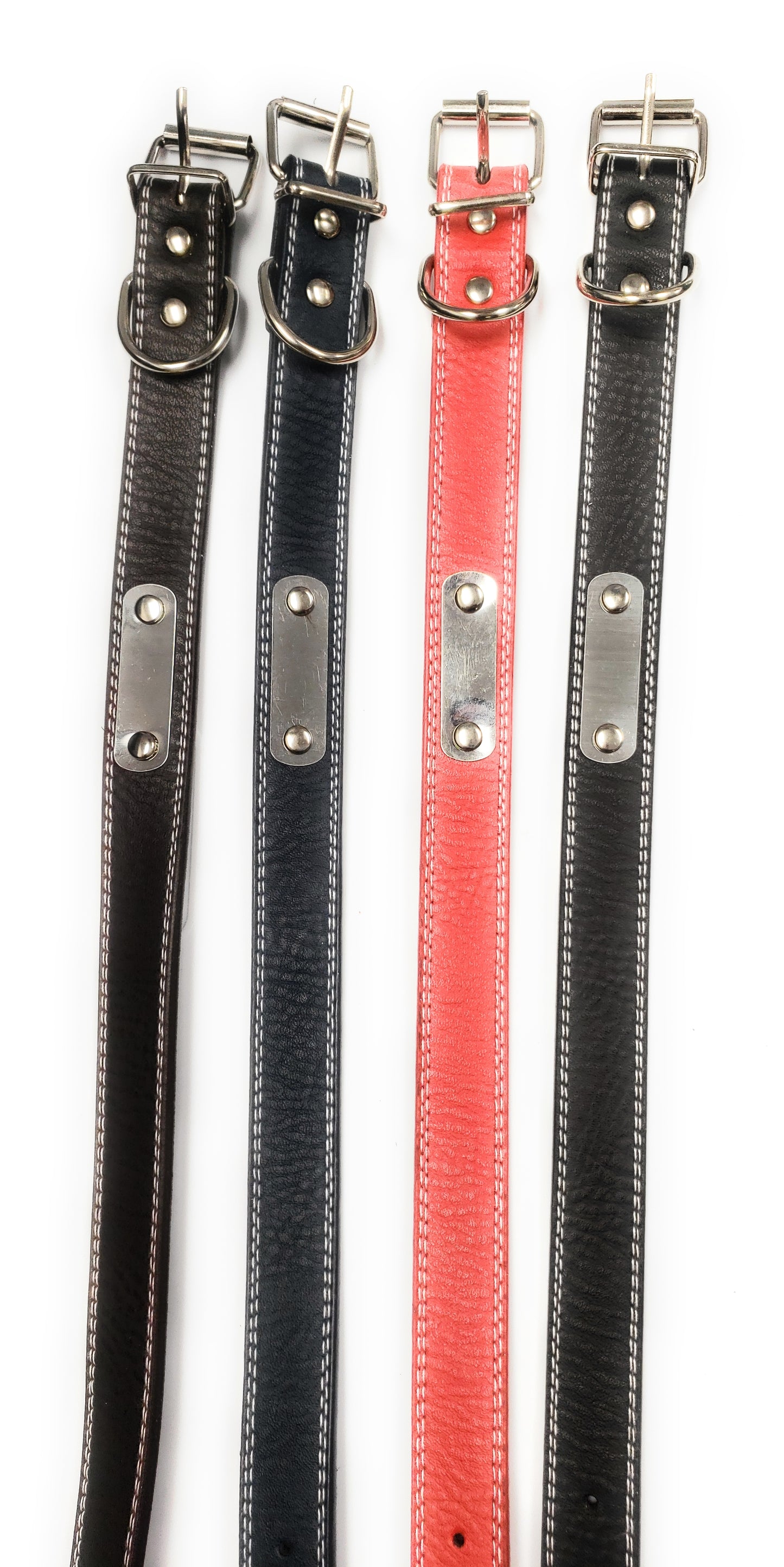 14-18 inch Leather Dog Collar for medium/large dogs. Available in Red, Black, Brown, and Blue. - UproMax
