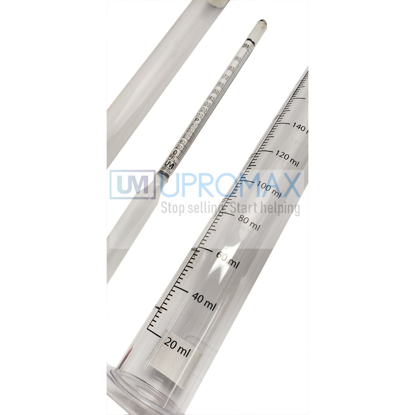 PROOF & TRALLE HYDROMETER ALCOHOL METER DISTILLING TEST SPIRIT SCALE 0-200% case WITH JAR