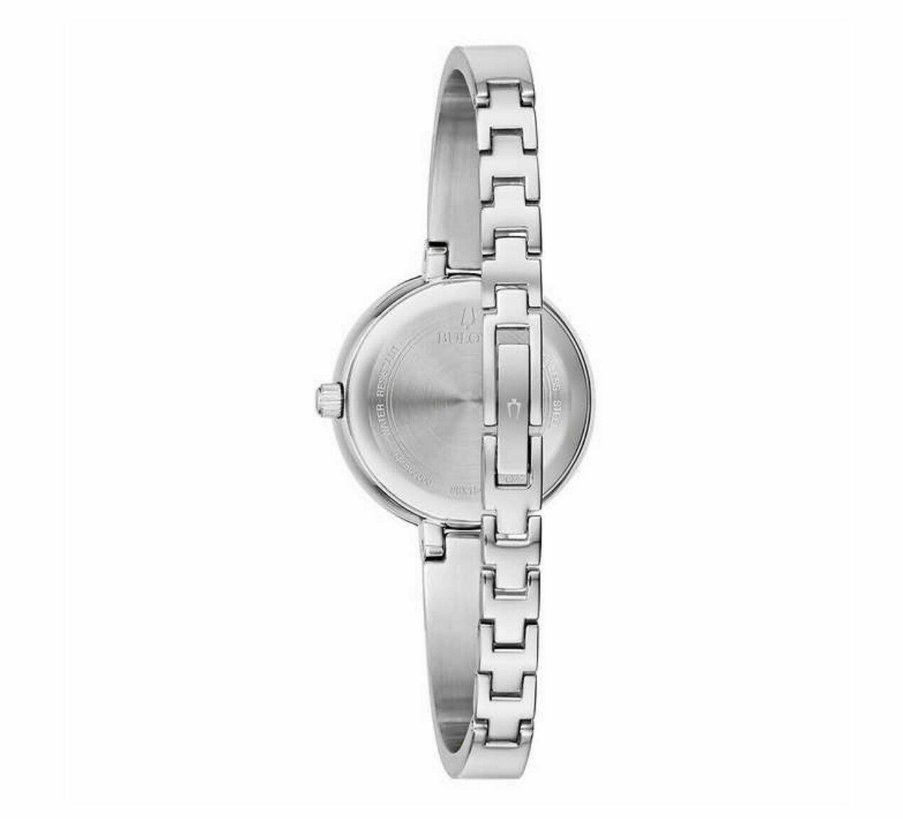 Bulova 96X154 Stainless Steel Ladies Watch and Crystal Halo Pendant Set NEW - UproMax
