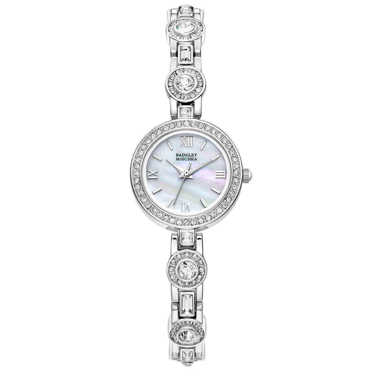 BADGLEY MISCHKA Women's BA/1379MPSV Swarovski Ladies Watch Silver Crystal Metal - UproMax