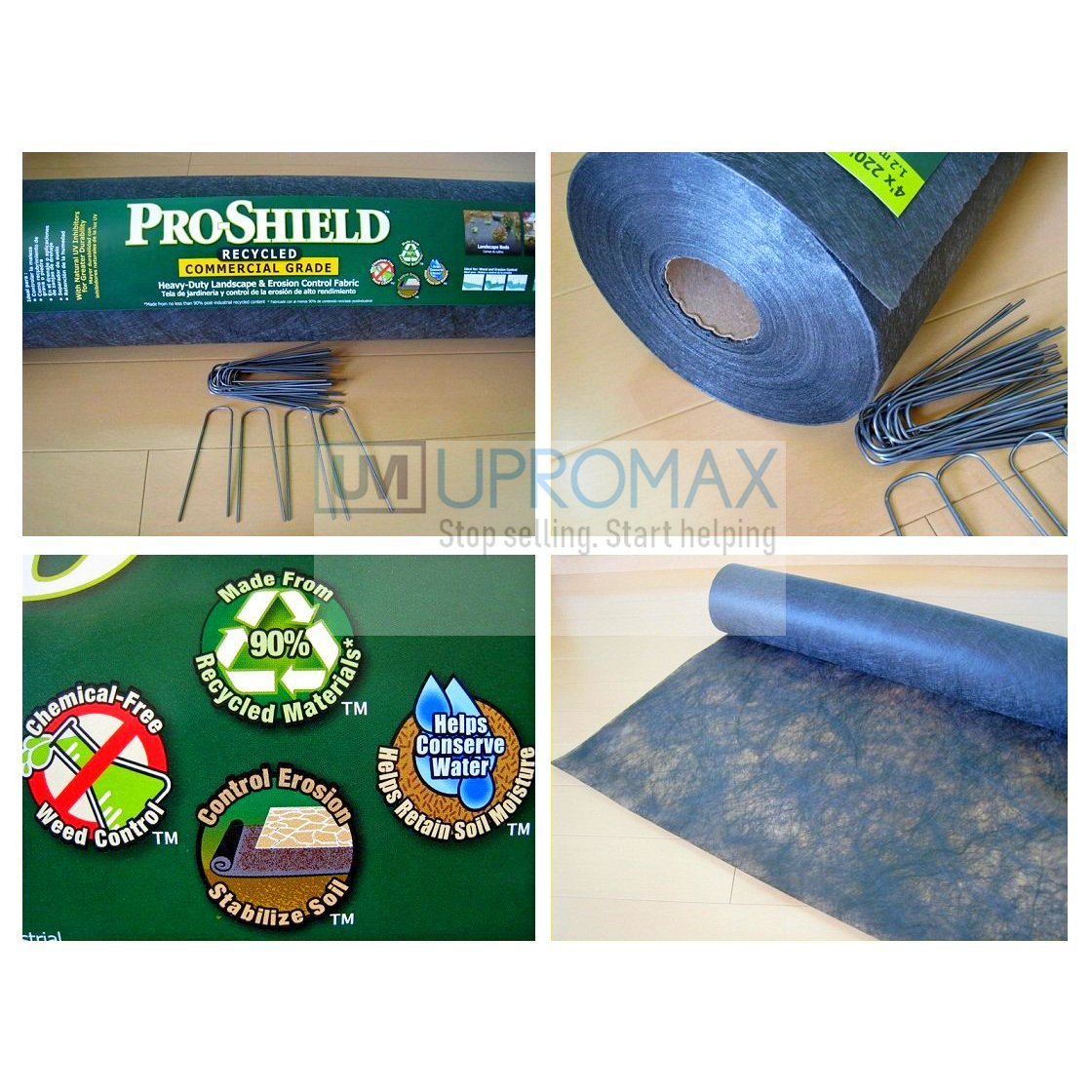 DALEN PRO SHIELD 220' 4ft Commercial Grade Heavy Duty Landscape Erosion Control Fabric - UproMax