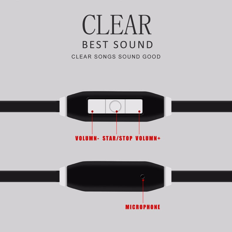 Sport Earphone Wired In-Ear headset Headphone Universal With Mic For Mobile Phone Black - UproMax