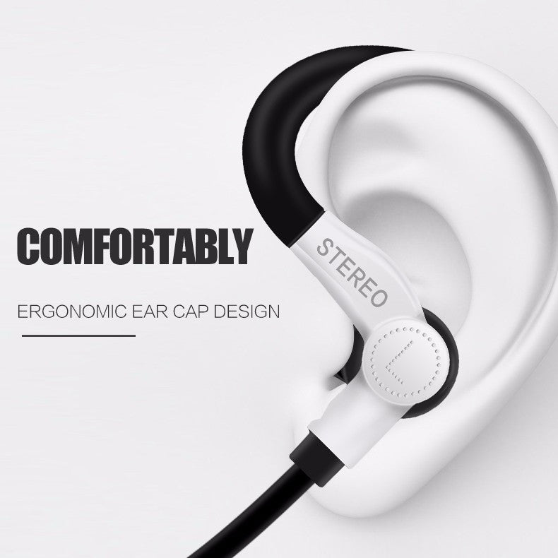 Sport Earphone Wired In-Ear headset Headphone Universal With Mic For Mobile Phone Black