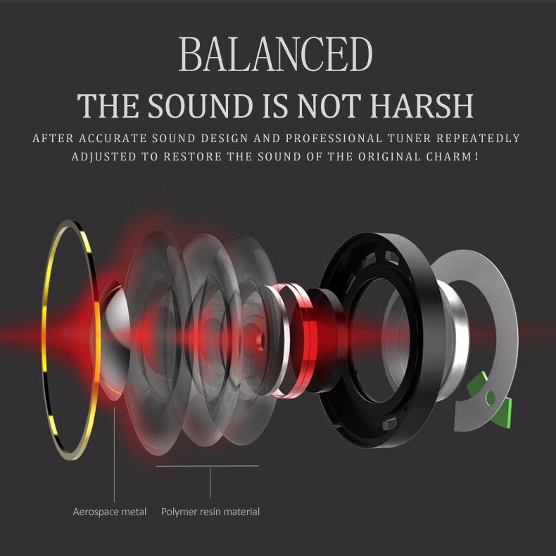 Sport Earphone Wired In-Ear headset Headphone Universal With Mic For Mobile Phone Black