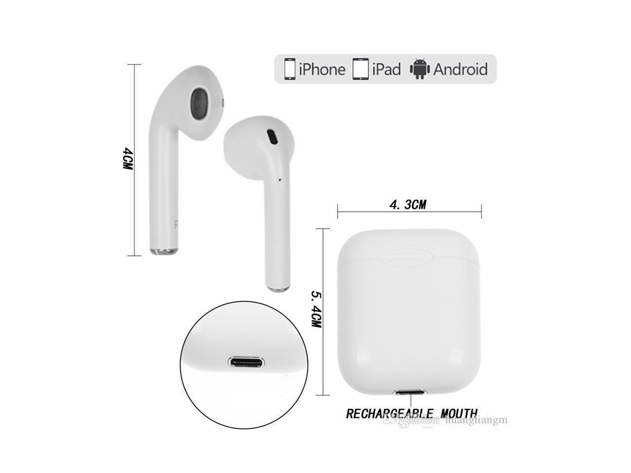 Wireless Bluetooth 5.0 True Wireless Stereo TWS Earbuds with Charger Case for for iPhone Android, 30H Cyclic Playtime  Headphones Smartouch Earphones Super Bass Sound  i7s i9s i11 i12  White - UproMax