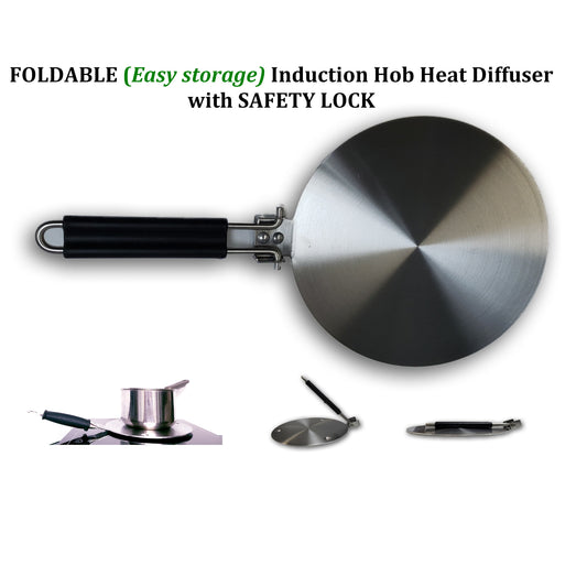 INDUCTION HEAT DIFFUSER FOLDABLE UPROMAX PLATE DISC DIFFUSER PLATE Induction Converter Disk Heat Diffuser Stainless Steel, Lite Weight (20cm / 8") - UproMax