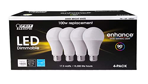Feit Dimmable LED 3000K Bright White 4-Pack (100W Replacement) 17.5W - UproMax