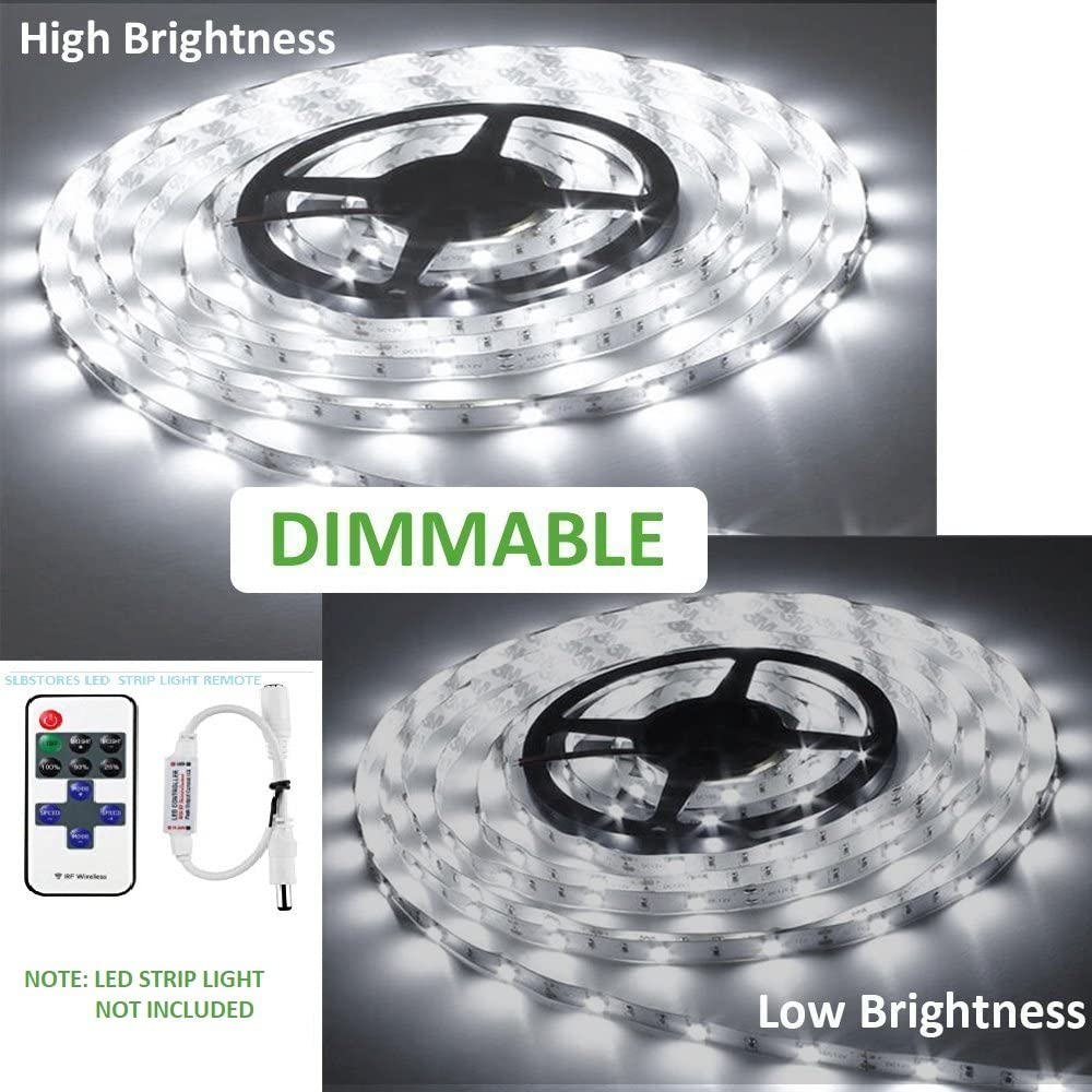 Upromax 11 Key RF Wireless Remote Control for Single Color 3528 5050 LED Strip Lights,and 10M 100 LED Fairy String Lights RF Dimmer for 12 V DC LED Light Strips - UproMax