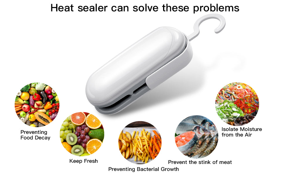Mini Portable Bag Sealer and Cutter, Handheld 2 in 1 for Plastic Bags Food Storage Snack Fresh Bag Sealer Reduce food waste. (Battery Not Included) - UproMax