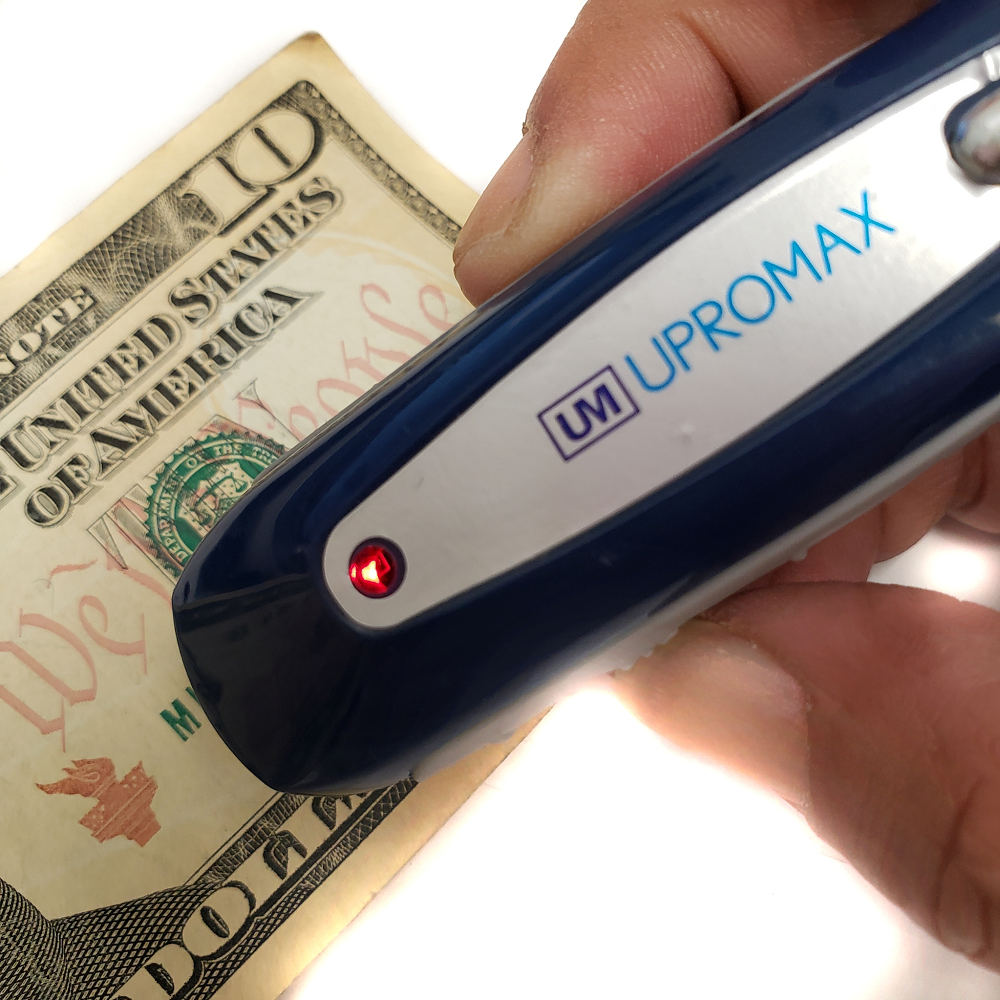 Upromax 2 in 1 Portable Mini Money Detector Counterfeit Cash Currency Banknote Checker Tester Magnetic UV Light USD Euro Pound - UproMax