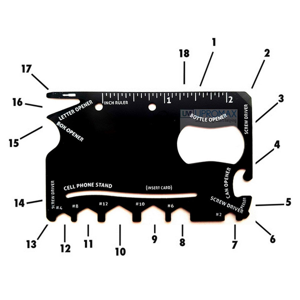 Wallet MultiTool Card 18 in 1 credit card sized multipurpose - UproMax