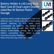 Upromax Two Pack 4 AA Battery Holder for Metal Detectors Garrett: GTA, GTAx, GTX, GTP GTI PRO Gold at Pro/Gold and ATX snap Connector 6V Output Type BH342 2 Pack