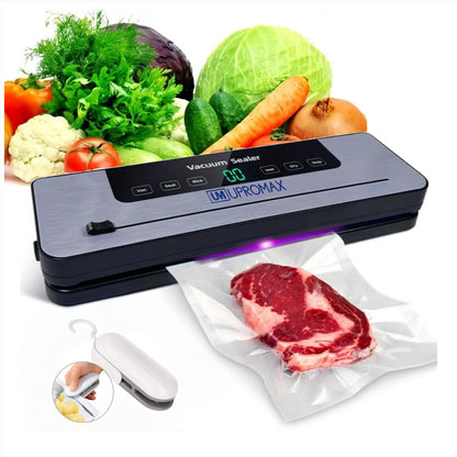 Upromax, Vacuum Sealer Machine, Built-In Cutter, Seal Vac Dry & Wet Food Modes, Ext-vac, Low Noise, Up16-Inch bags 10 Bags Included - Seal A Meal Vacuum Sealer Machine For Food Storage