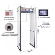Detector de metales de paso MegaDetector CCTV MD500C18Z de 18 zonas Cámara arco Detector escáner térmico puerta
