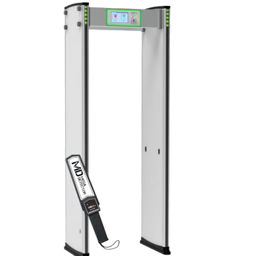 Walk-Through Metal Detector, 33/18/6 Zone Security Scanner with LED Display, Indoor/Outdoor Use, People Counter Cord (Advanced 33 Zones, 1)