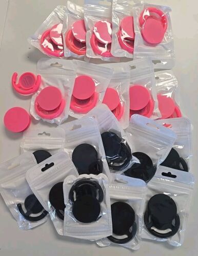 20 Sets Socket With Holder Stick Phone 10 Black 10 Pink