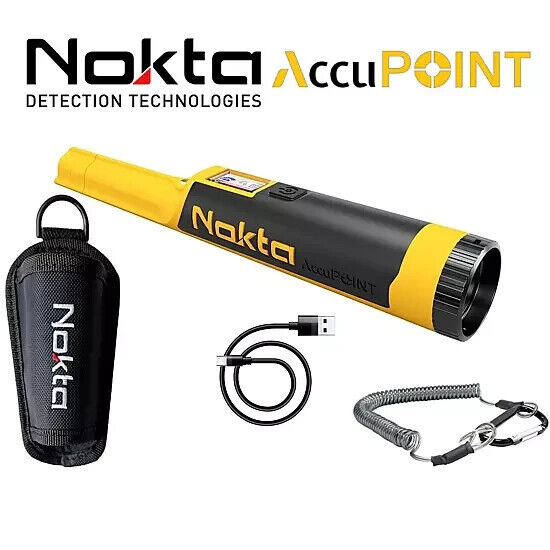 Nokta AccuPOINT Metal Detector Pinpointer Waterproof Color LCD LED Combo Kit NEW