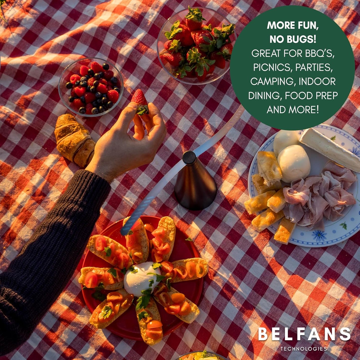 Bug Fan Fly Chemical-Free Fly Shoo with Holographic Soft Blades, Battery Powered, Ideal for Bug A Salt, Fly Fans for Tables and Outdoor Games - (Batteries Not Included) Upromax (Silver)