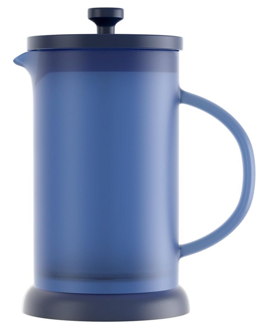 French press  Blue Glass 21oz Heat Resistant Durable Borosilicate Frosted
