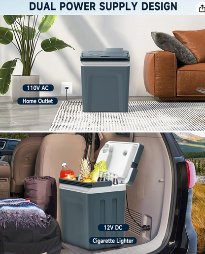 Electric Cooler and Warmer with Handle，27 Quart