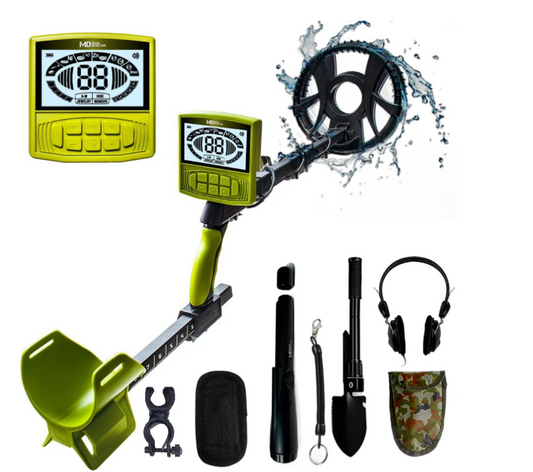MegaDetector M55B: High-Performance Gold, Relic, and Artifact Detector with 10" Waterproof Coil, 5 Detection Modes, Large LCD Display, and Adjustable Sensitivity