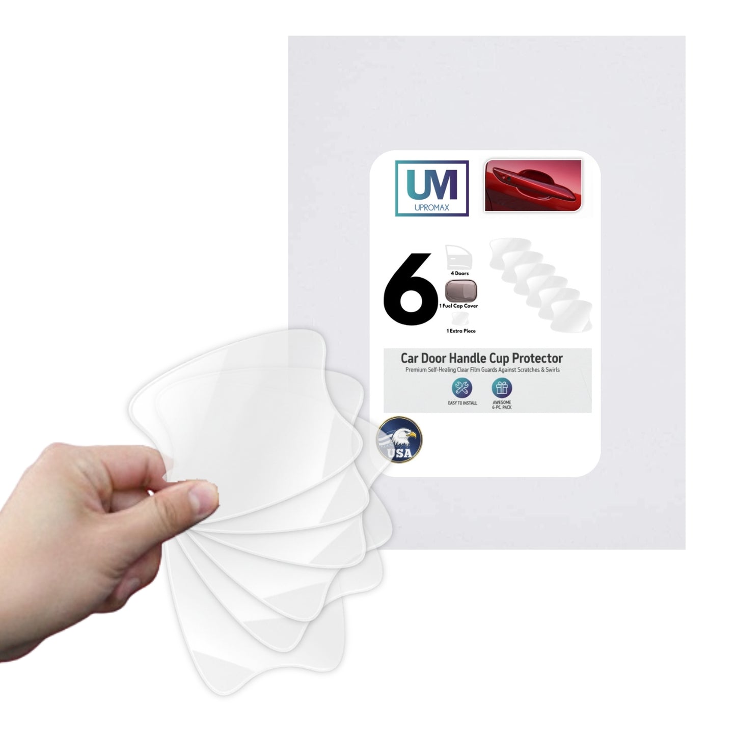3M-Pack Car Door Handle Cup Protector Clear Film | Self-Healing Paint Protection Decal Anti Scratch Guard | Universal Fit Vehicles, SUV, Truck