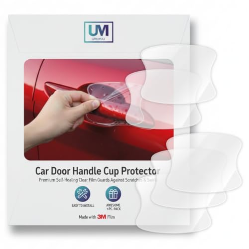 3M-5-Pack Car Door Handle Cup Protector Clear Film | Self-Healing Paint Protection Decal Anti Scratch Guard | Universal Fit Vehicles, SUV, Truck (Clear/5 Pcs)