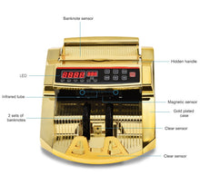 Upromax Gold Money Counter Machine UV/MG/IR Money Counterfeit Detector & Bill Portable w/ LED External Display - Fast Speed 1000 Bills a Minute - Multi-currencies Cash Banknote Bill Counter