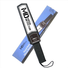 Detector de metales portátil MegaDetector, varilla de seguridad, alertas de vibración y sonido ajustables, detecta armas, cuchillos, tornillos, alta sensibilidad, color negro 