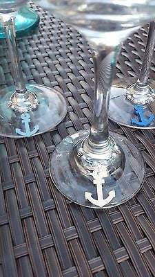 Wine Glass Drink Charms Markers Nautical Sea Wood Handmade Set of 6 & Gift Box $ - UproMax