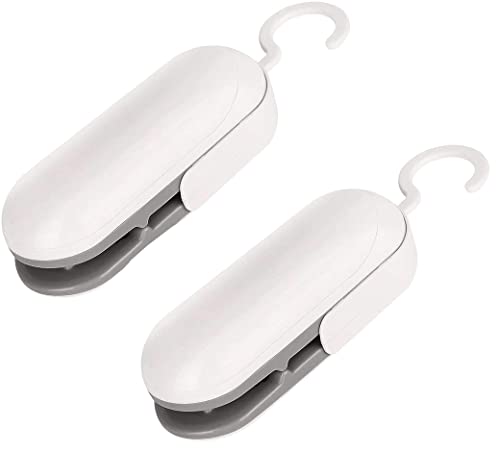2 x Mini Bag Sealer, Pack Portable Heat Vacuum Sealers Plastic Sealer, 2 in 1 Heat Seal and Cutter Mini Food Sealer For Plastic Bags Food Storage