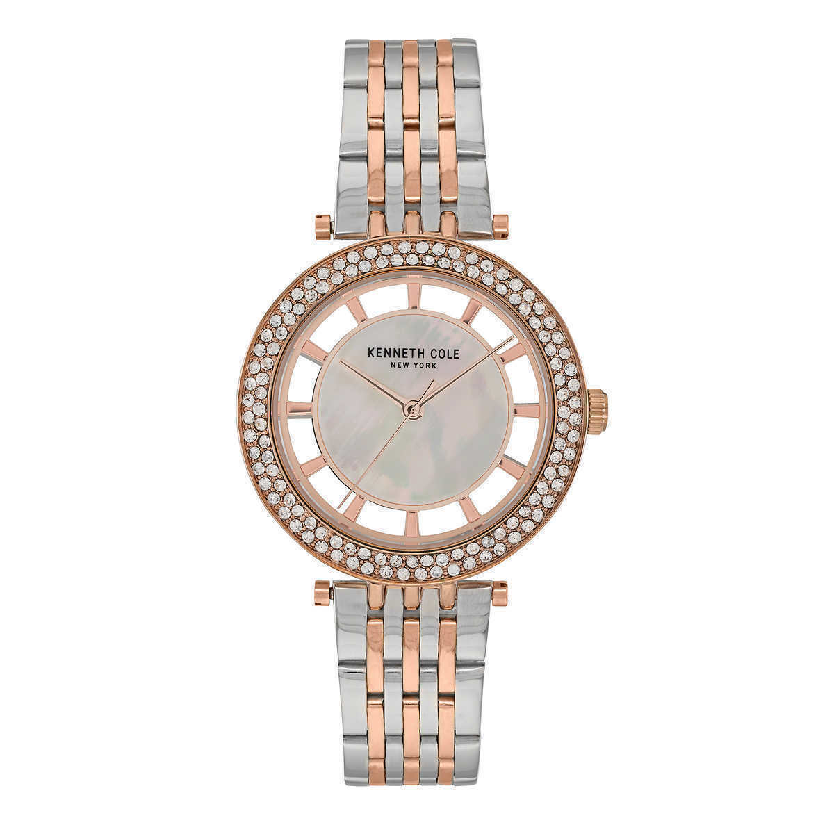 Kenneth Cole KC51130004 Mother-of-Pearl Dial Crystal Accented Ladies Watch NEW ❤ - UproMax