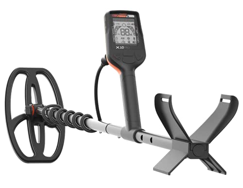 Detector de metales X10 Pro con bobina de 9 x 5", resistente al agua, ligero, fácil de usar, altavoz, batería recargable incorporada, perfecto para principiantes