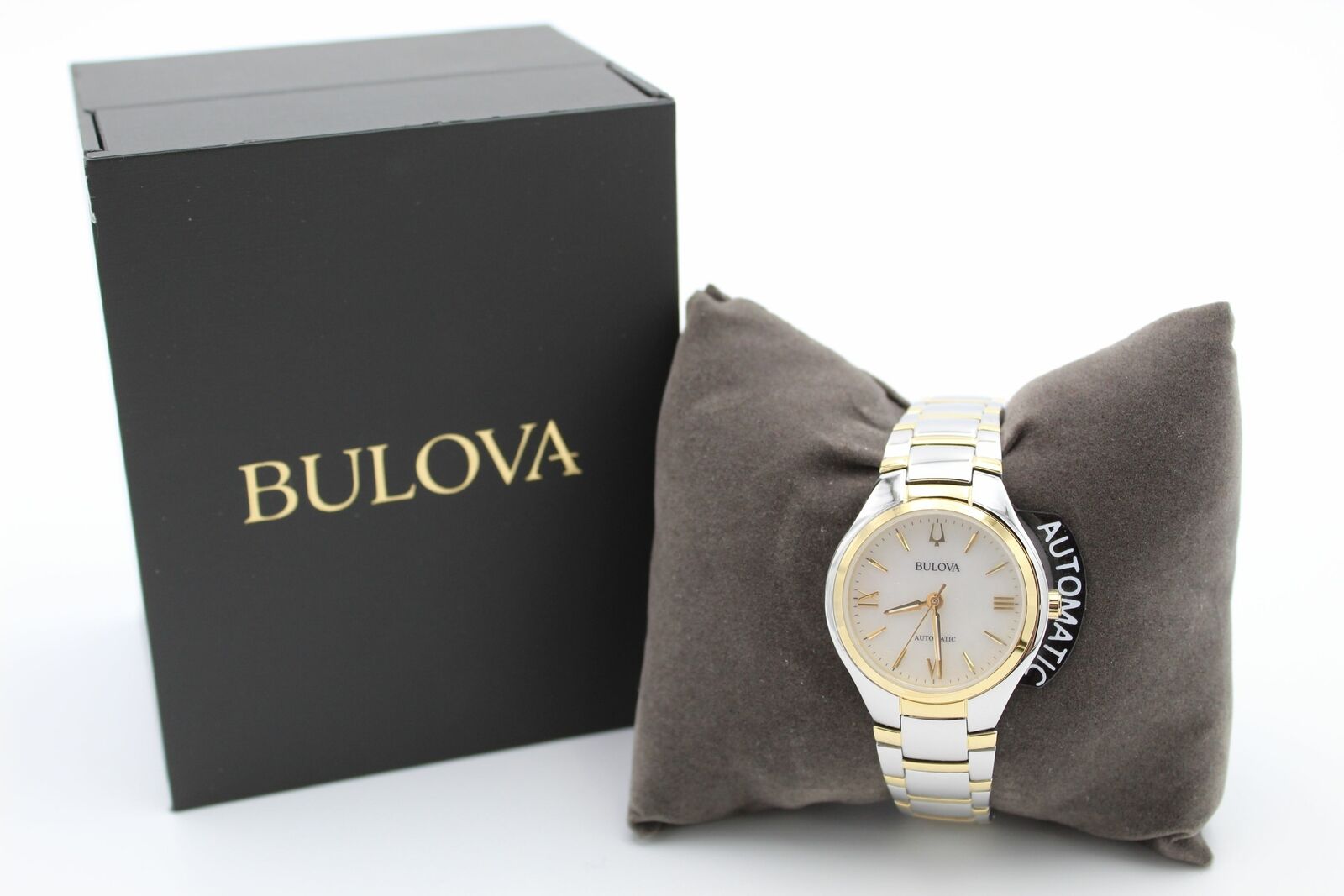 Bulova Classic Stainless Steel Automatic Ladies Watch 98L297 Wristwatch -  Gold/Silver