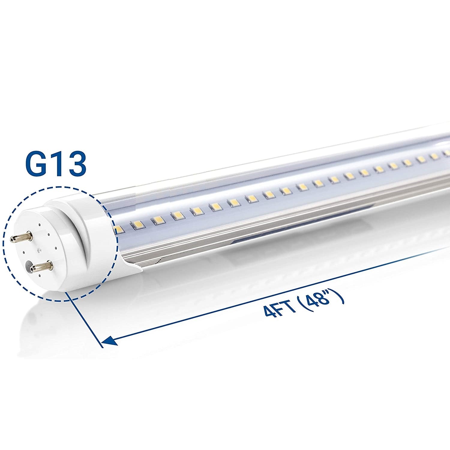 4 Pack 4 FT 18W(40W Equivalent) LED T8 Tube Light Light Bulbs, 1800LM 4000K ,48 Inch T8 Tube Lights Replacement, Dual-end Powered, Ballast Bypass - UproMax