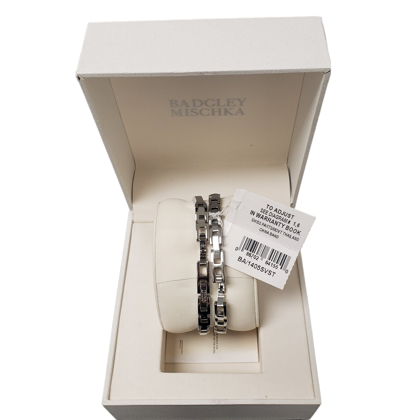 Badgley Mischka Ba/1405svst Women's 20mm Crystal Accent Watch Bracelet Set NWT - UproMax
