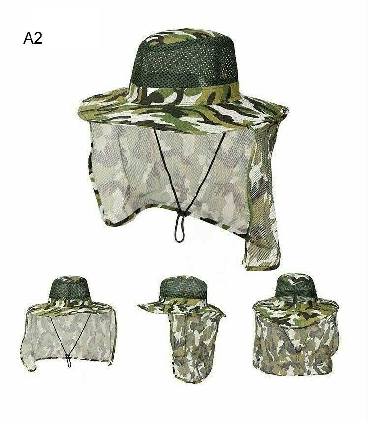 Boonie Booney Hat Caps Camo & Hi-VI + NECK COVER Outdoors Fishing Hiking Boating Hunting RV - UproMax