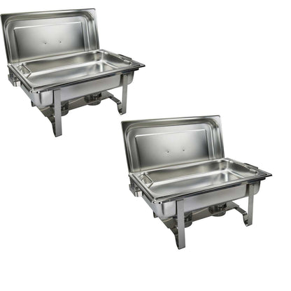Set 2 Get-A-Grip Chafer with Food Pan Handles 8Qt Stainless Steel - UproMax