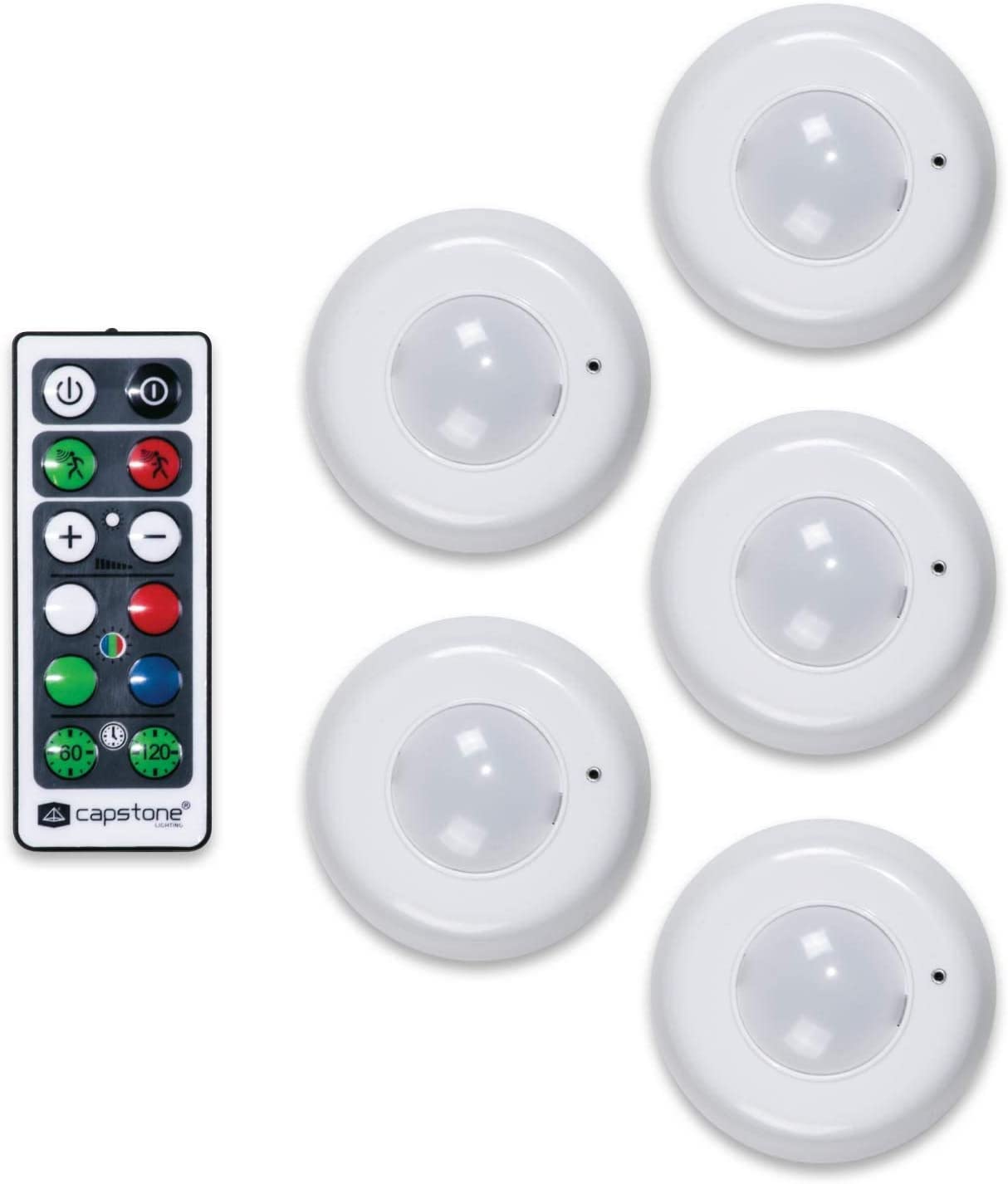 Hoover LED 5 Puck Lights Multi Color Motion Activated w/ Remote Control Easy Installation - UproMax